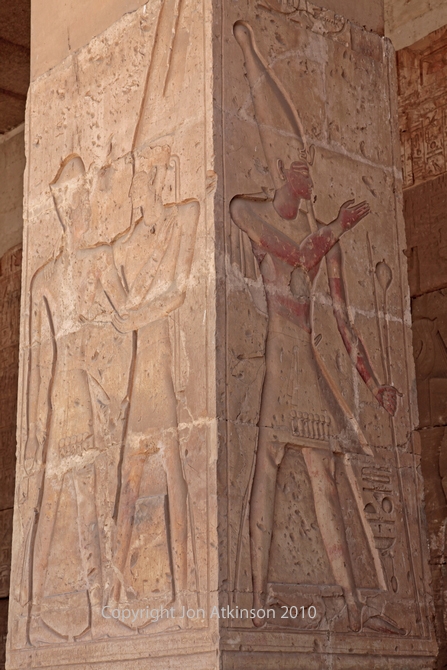 Pillar at entrance to Temple of Seti I, Abydos Pillar at entrance to Temple of Seti I, Abydos